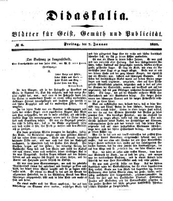 Didaskalia Freitag 7. Januar 1853