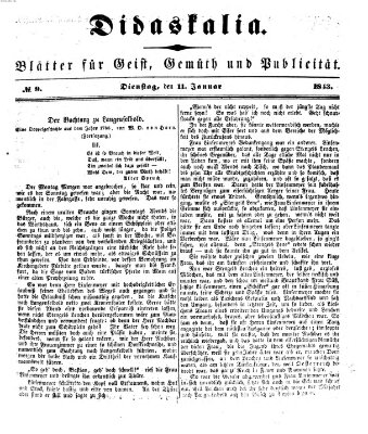 Didaskalia Dienstag 11. Januar 1853