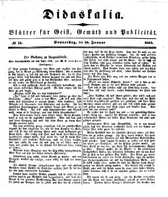 Didaskalia Donnerstag 13. Januar 1853