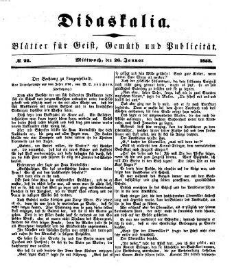 Didaskalia Mittwoch 26. Januar 1853