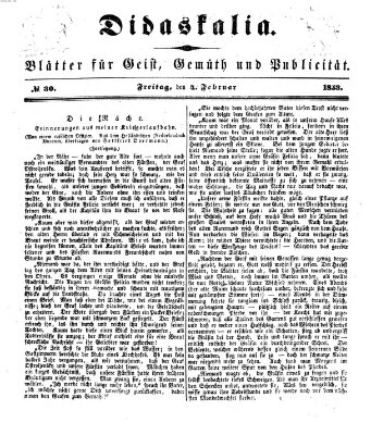 Didaskalia Freitag 4. Februar 1853