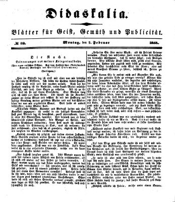 Didaskalia Montag 7. Februar 1853