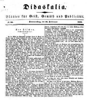 Didaskalia Donnerstag 10. Februar 1853