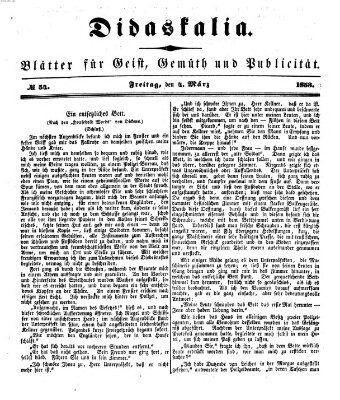 Didaskalia Freitag 4. März 1853