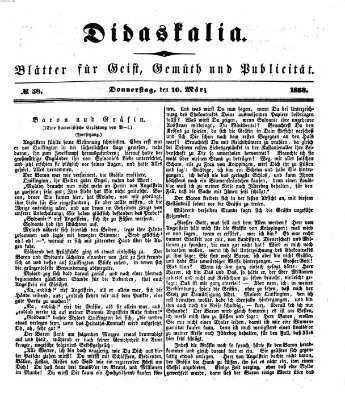 Didaskalia Donnerstag 10. März 1853