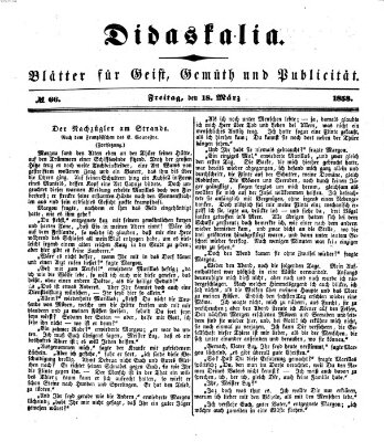 Didaskalia Freitag 18. März 1853