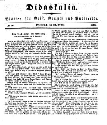 Didaskalia Mittwoch 23. März 1853