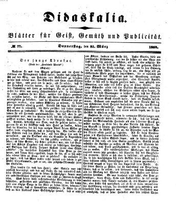 Didaskalia Donnerstag 31. März 1853