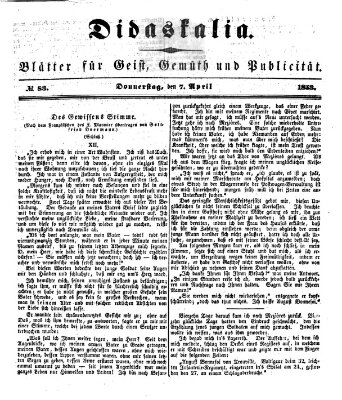 Didaskalia Donnerstag 7. April 1853