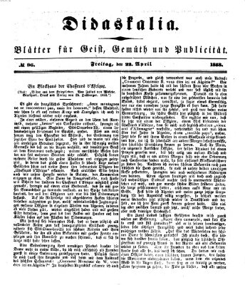 Didaskalia Freitag 22. April 1853