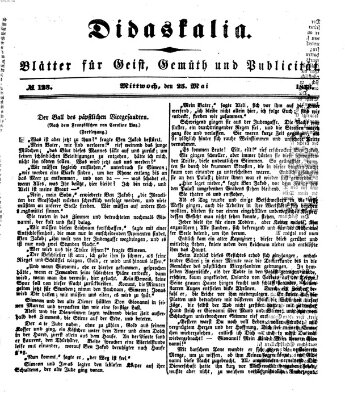 Didaskalia Mittwoch 25. Mai 1853