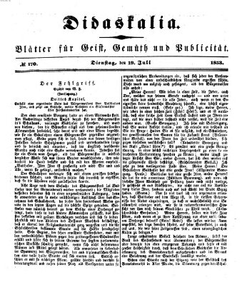 Didaskalia Dienstag 19. Juli 1853