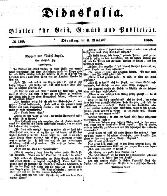 Didaskalia Dienstag 9. August 1853