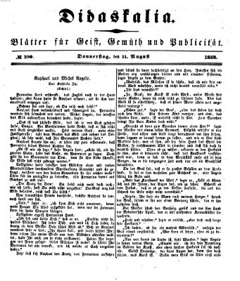 Didaskalia Donnerstag 11. August 1853