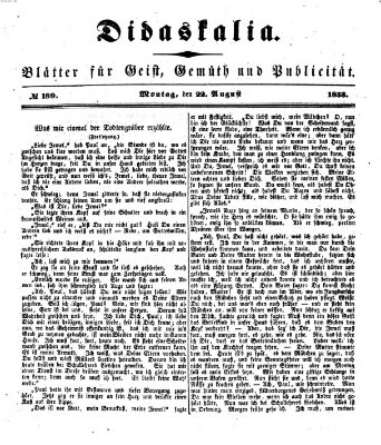 Didaskalia Montag 22. August 1853