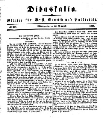 Didaskalia Mittwoch 31. August 1853