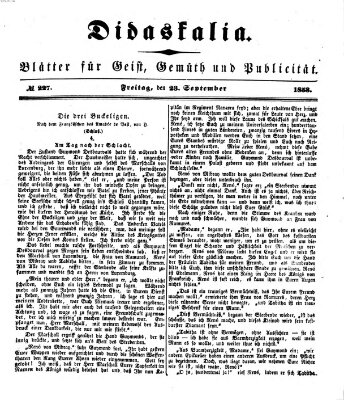 Didaskalia Freitag 23. September 1853