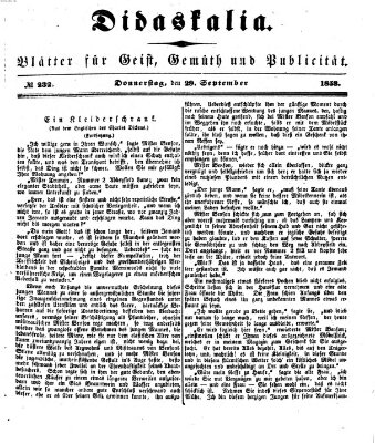 Didaskalia Donnerstag 29. September 1853