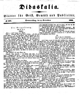 Didaskalia Donnerstag 6. Oktober 1853