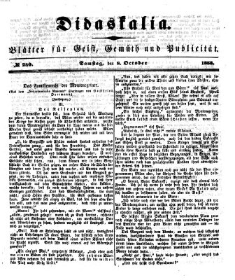 Didaskalia Samstag 8. Oktober 1853