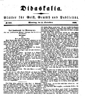 Didaskalia Montag 17. Oktober 1853