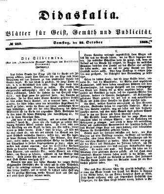 Didaskalia Samstag 22. Oktober 1853