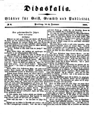 Didaskalia Freitag 6. Januar 1854