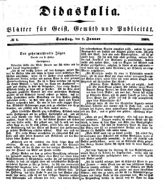 Didaskalia Samstag 7. Januar 1854