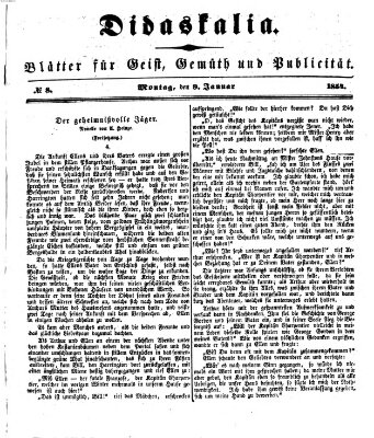 Didaskalia Montag 9. Januar 1854