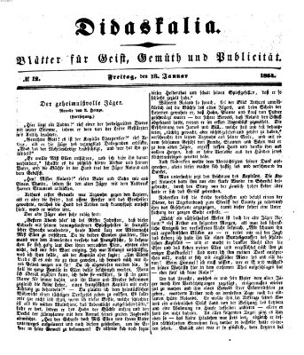 Didaskalia Freitag 13. Januar 1854