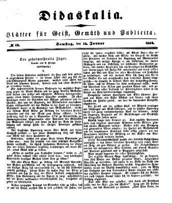 Didaskalia Samstag 14. Januar 1854