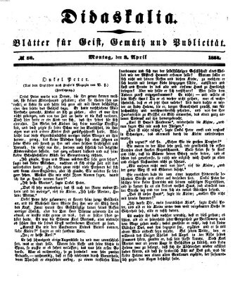 Didaskalia Montag 3. April 1854