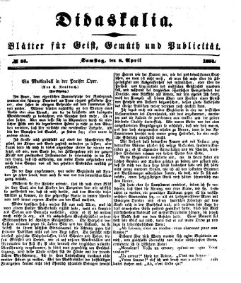 Didaskalia Samstag 8. April 1854