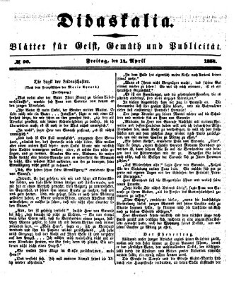 Didaskalia Freitag 14. April 1854