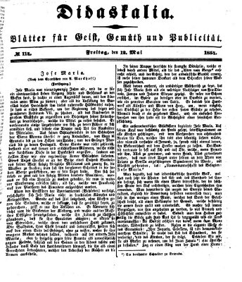 Didaskalia Freitag 12. Mai 1854