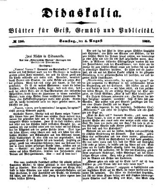 Didaskalia Samstag 5. August 1854