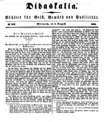 Didaskalia Mittwoch 9. August 1854