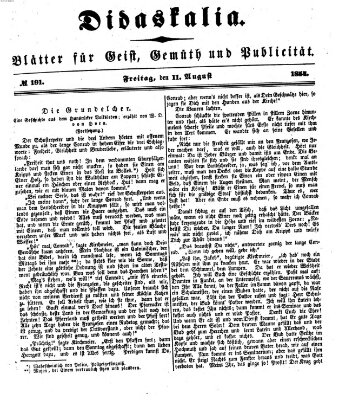 Didaskalia Freitag 11. August 1854