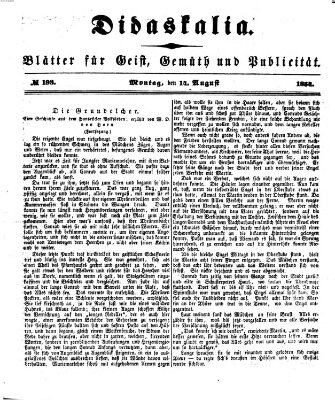 Didaskalia Montag 14. August 1854