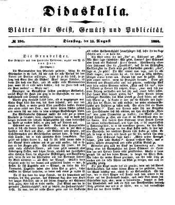 Didaskalia Dienstag 15. August 1854