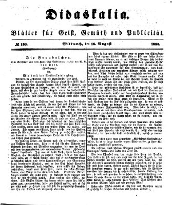 Didaskalia Mittwoch 16. August 1854