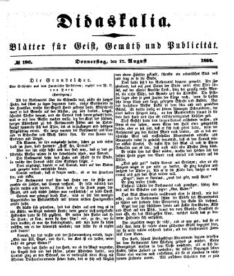 Didaskalia Donnerstag 17. August 1854