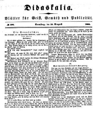 Didaskalia Samstag 19. August 1854