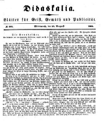 Didaskalia Mittwoch 23. August 1854
