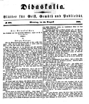 Didaskalia Montag 28. August 1854