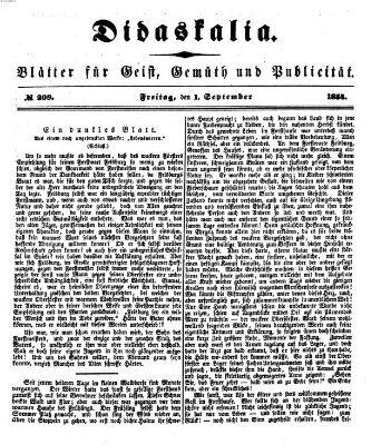 Didaskalia Freitag 1. September 1854