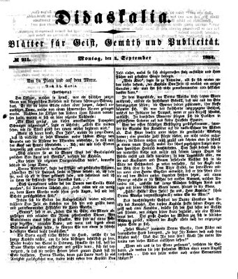 Didaskalia Montag 4. September 1854