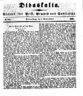 Didaskalia Donnerstag 7. September 1854