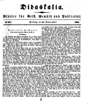 Didaskalia Freitag 22. September 1854