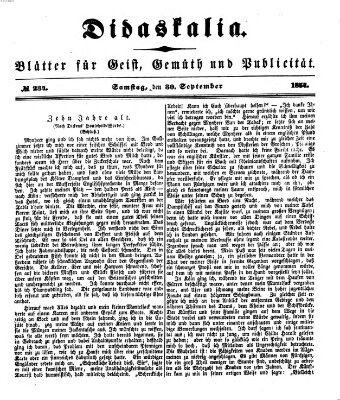 Didaskalia Samstag 30. September 1854